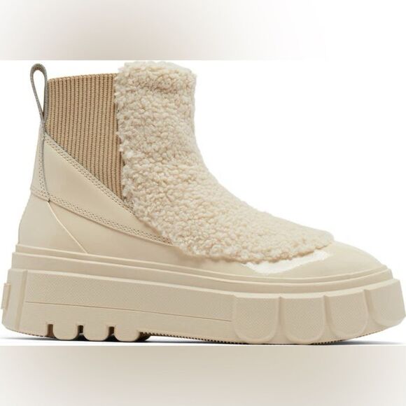 SOREL X Caribou Waterproof Chelsea Boot in  Bleached Ceramic/ Oatmeal - Picture 3 of 14